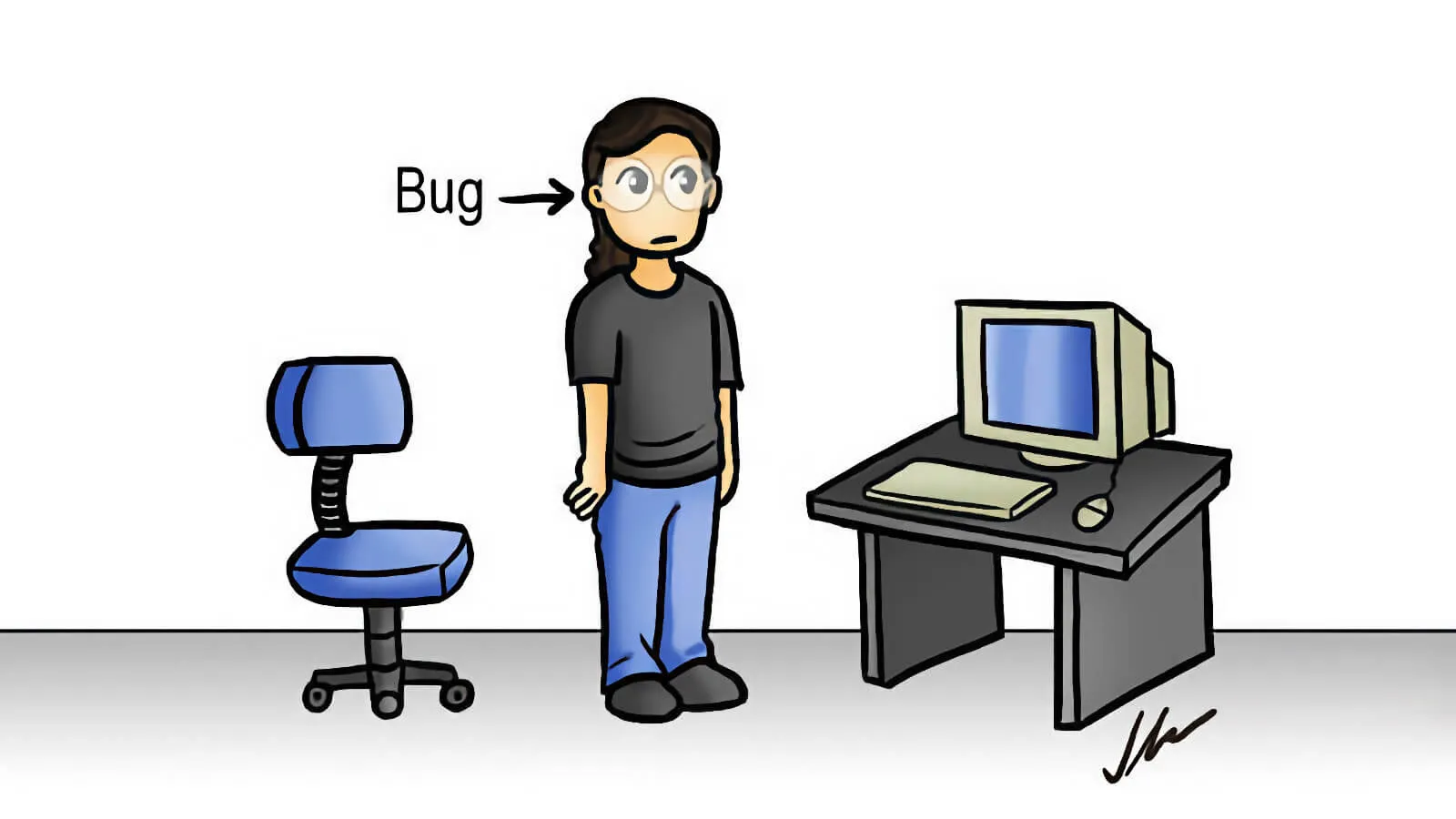 O problema está entre a cadeira e o teclado